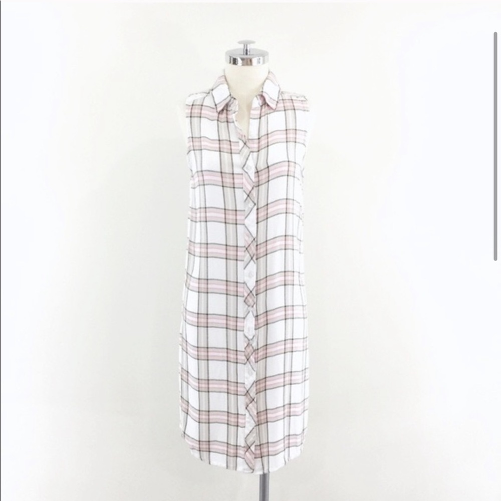 The laundry room plaid button down shirt dress